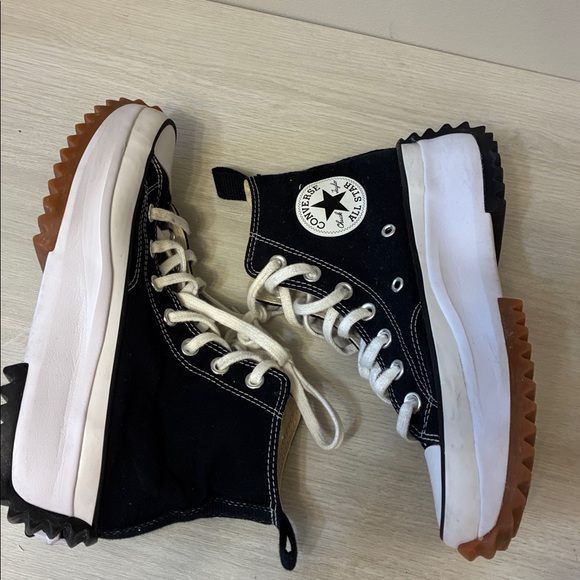 Converse Black and white High-Tops thick platform run star  7 women 5.5 men - Picture 6 of 9